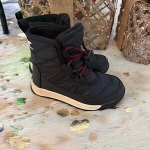Sorel Black and Red Kids Snow Boots